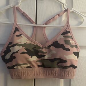 PINK Victoria's Secret Sports Bra Pink and Green Camouflage